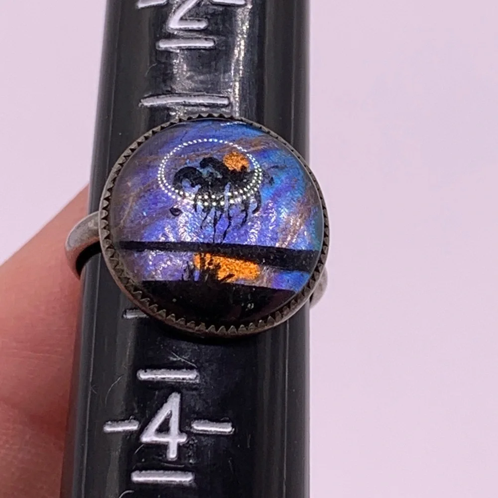 Tiny Morpho Butterfly Wing Ring by Hoffman Size 3 - Picture 7 of 7